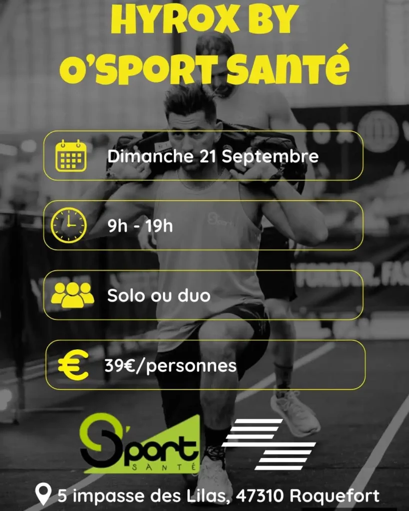 Athlète en pleine course lors de l'événement HYROX à Agen organisé par OsportSant